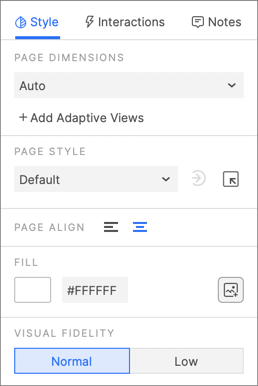 Page style settings