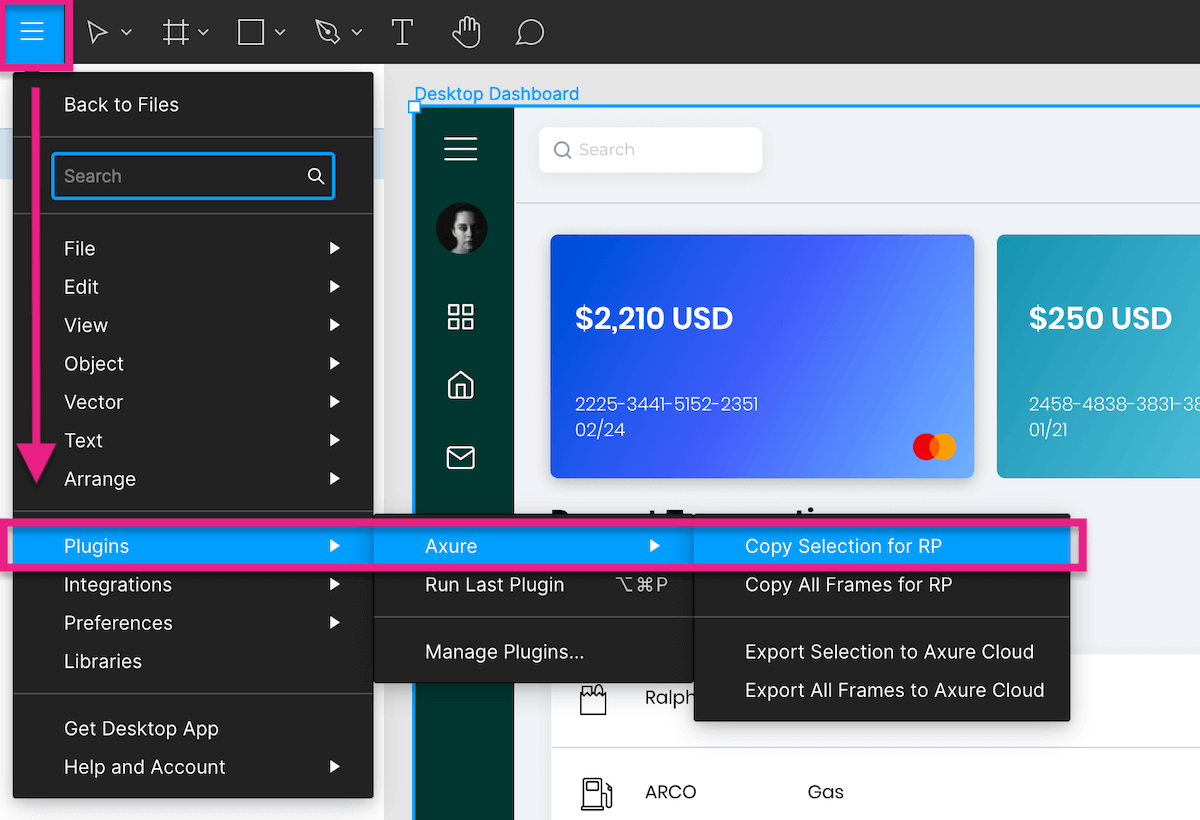 Copy assets in figma