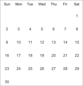 Make date of a month