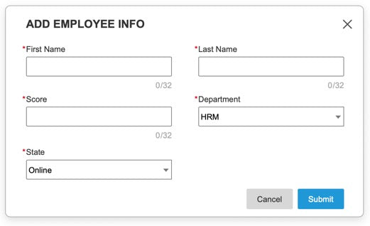 Create a panel for adding employees