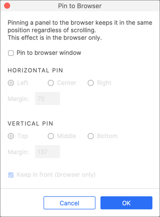 Pin to browser