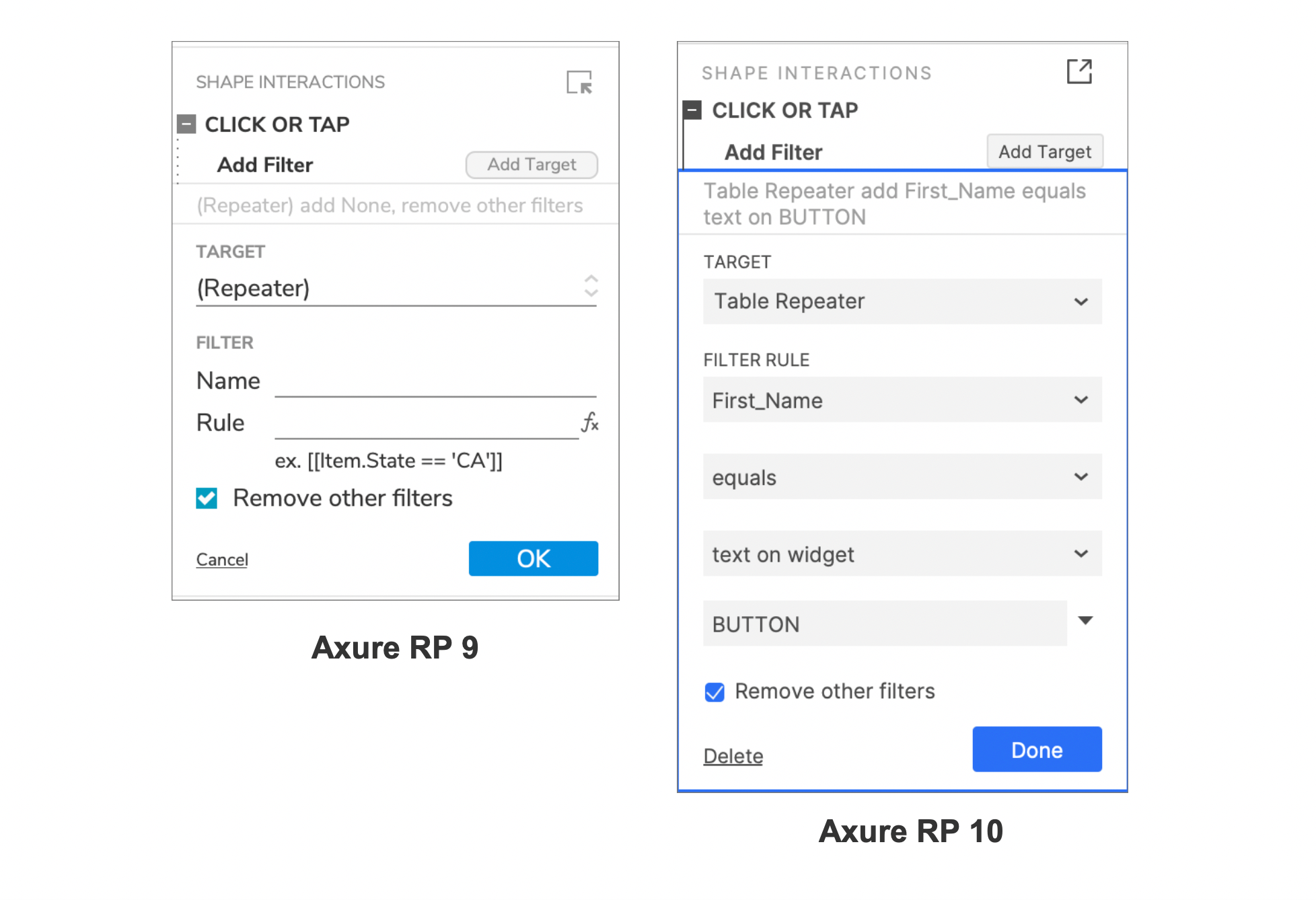 Add filters with a new, simpler option to select columns and define criteria
