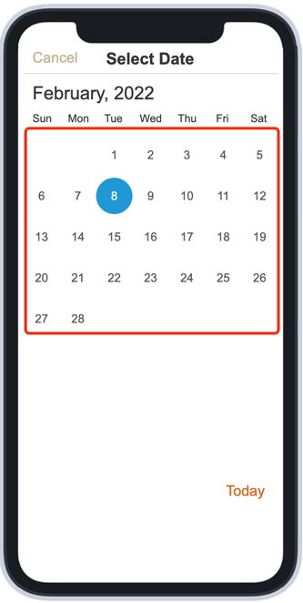 Make select date interface