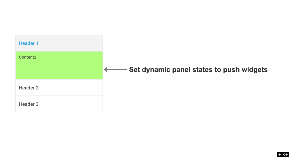 Push widget with different panel states