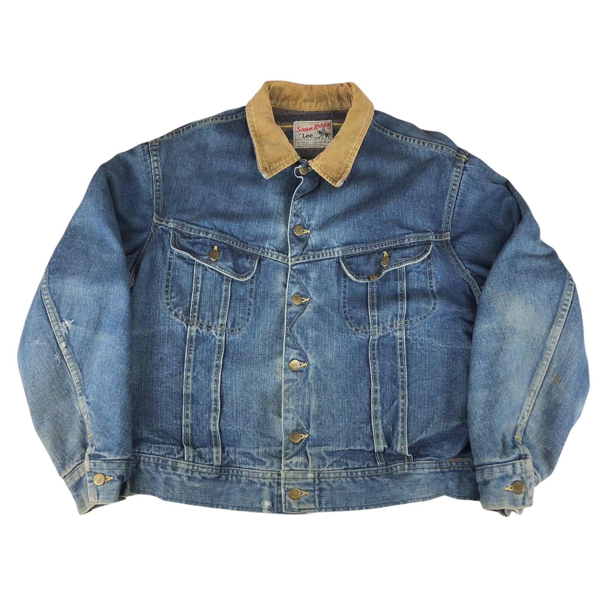 1960s Union Made Blanket Lined Lee 101LJ Storm Rider Denim Jacket