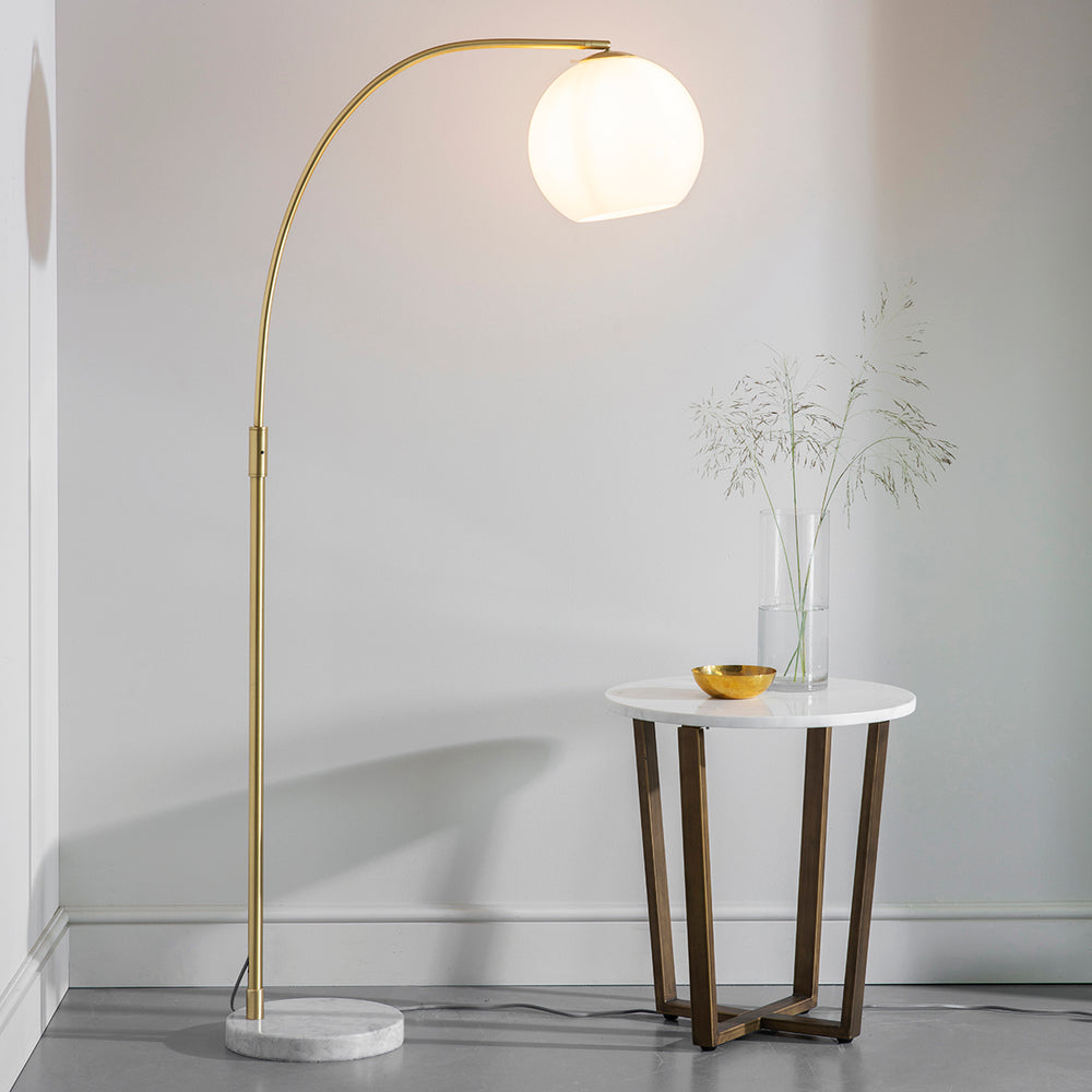 curved brass floor lamp