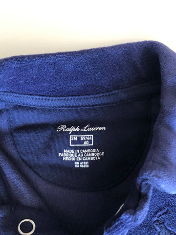 Enterito Polo Ralph Lauren Bebé Niño Plush Azul Marino