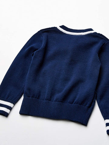 Chaleco Tommy Hilfiger Sweater Bebé Niña Azul Trenzado