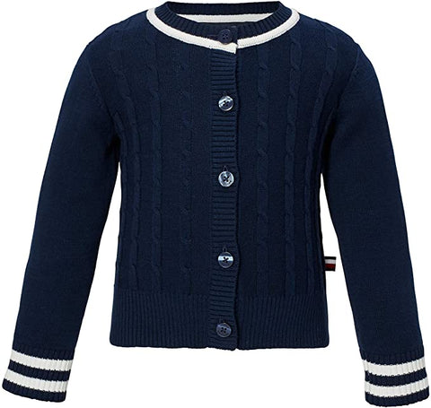 Chaleco Tommy Hilfiger Sweater Bebé Niña Azul Trenzado