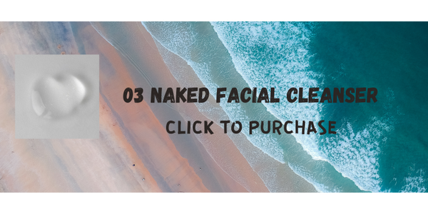 03 Naked Facial Cleanser. The second step in double cleansing. A simple safe cleanser formulated for dry skin. 