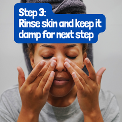 Teddy's Eczema Bar | Double Cleanse: Step 3 - Rinse skin and keep it damp for the next step