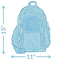 Dimensions of Sling Backpack 15" X 11" X 3"