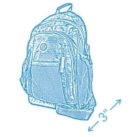 Dimensions of Sling Backpack 15" X 11" X 3"