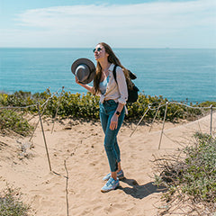woman going for a hike on a hot day