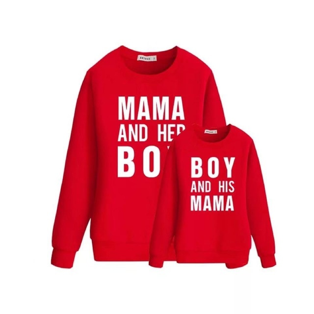 Matching Long Sleeve T-shirts for Mother and Son