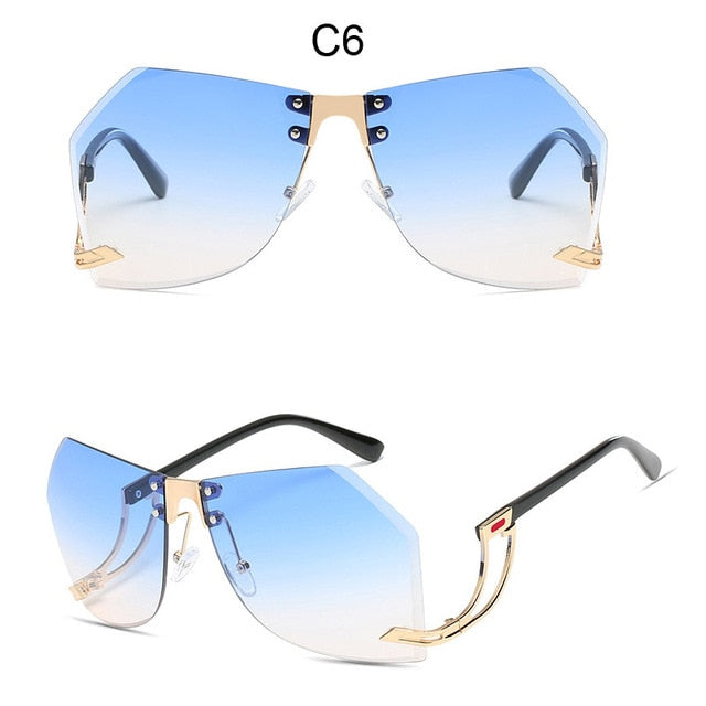 Ceilim Irregular Rimless Sunglasses for Women