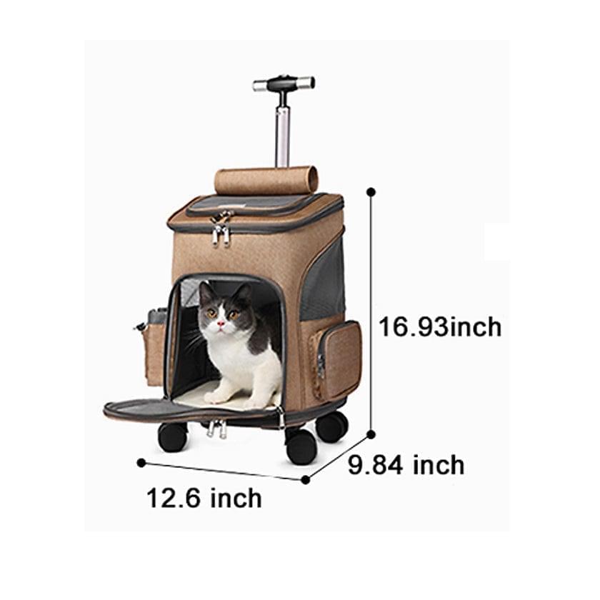 PetEase™ - Pet Travel Rolling Wheeled Carrier Backpack