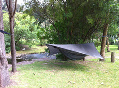 hammock by stream