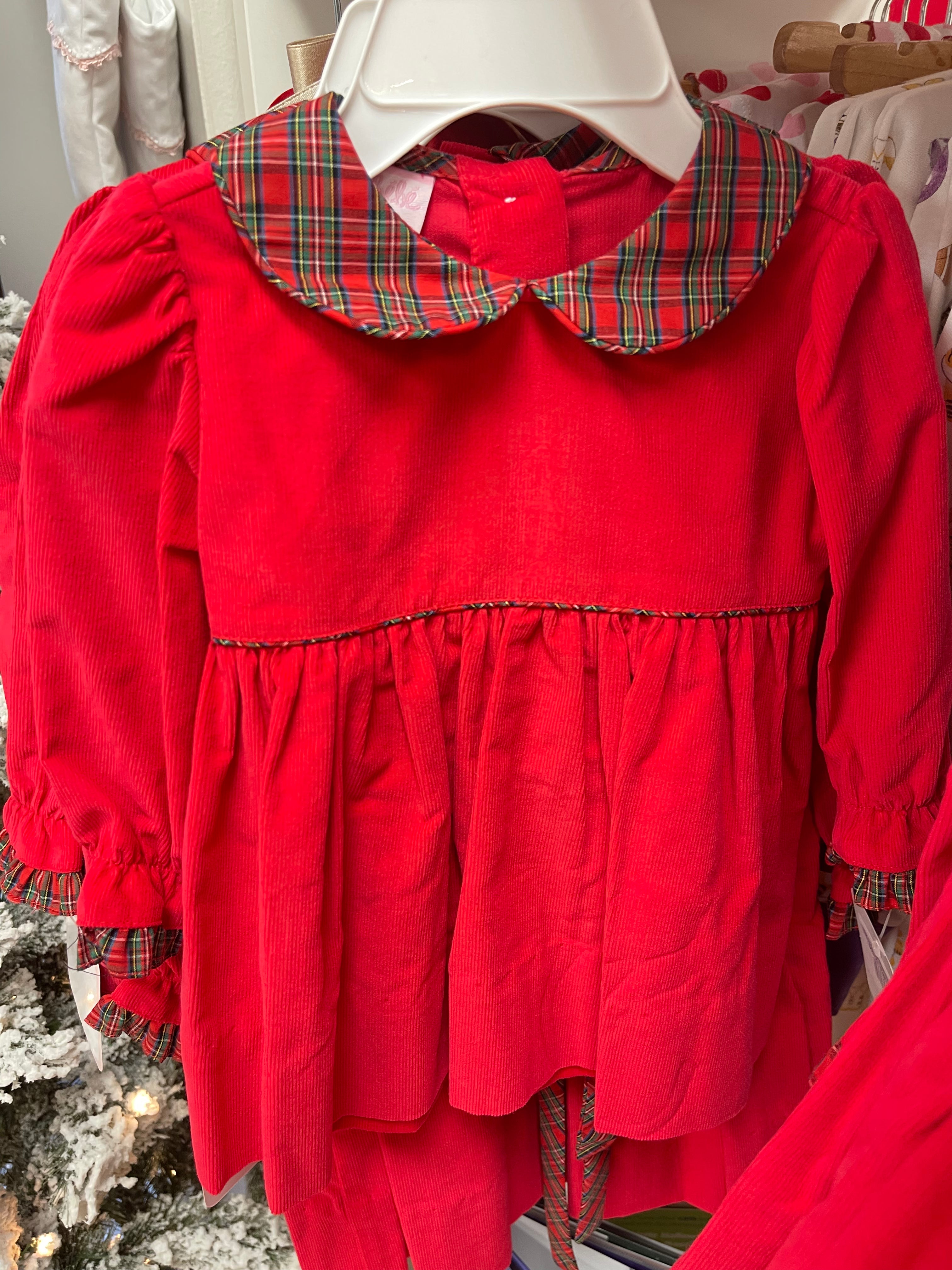Red Corduroy Dress Trim w/ Red Plaid – Pink & Blue Avenue