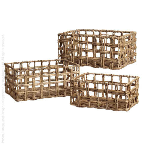 Ancona Water Hyacinth Basket, Set of 3