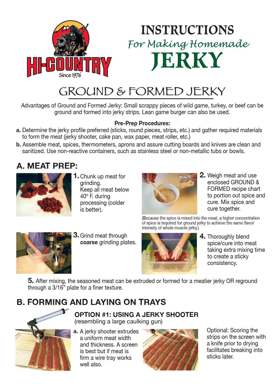 Ground Formed Jerky - Variety Pack Instructions