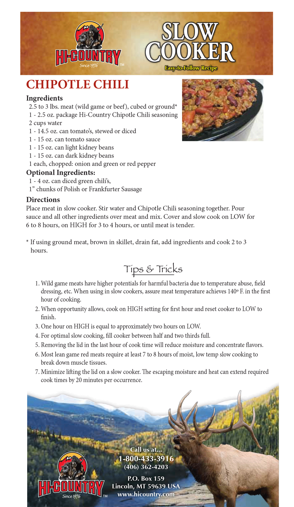 Slow Cooker Chili Instructions