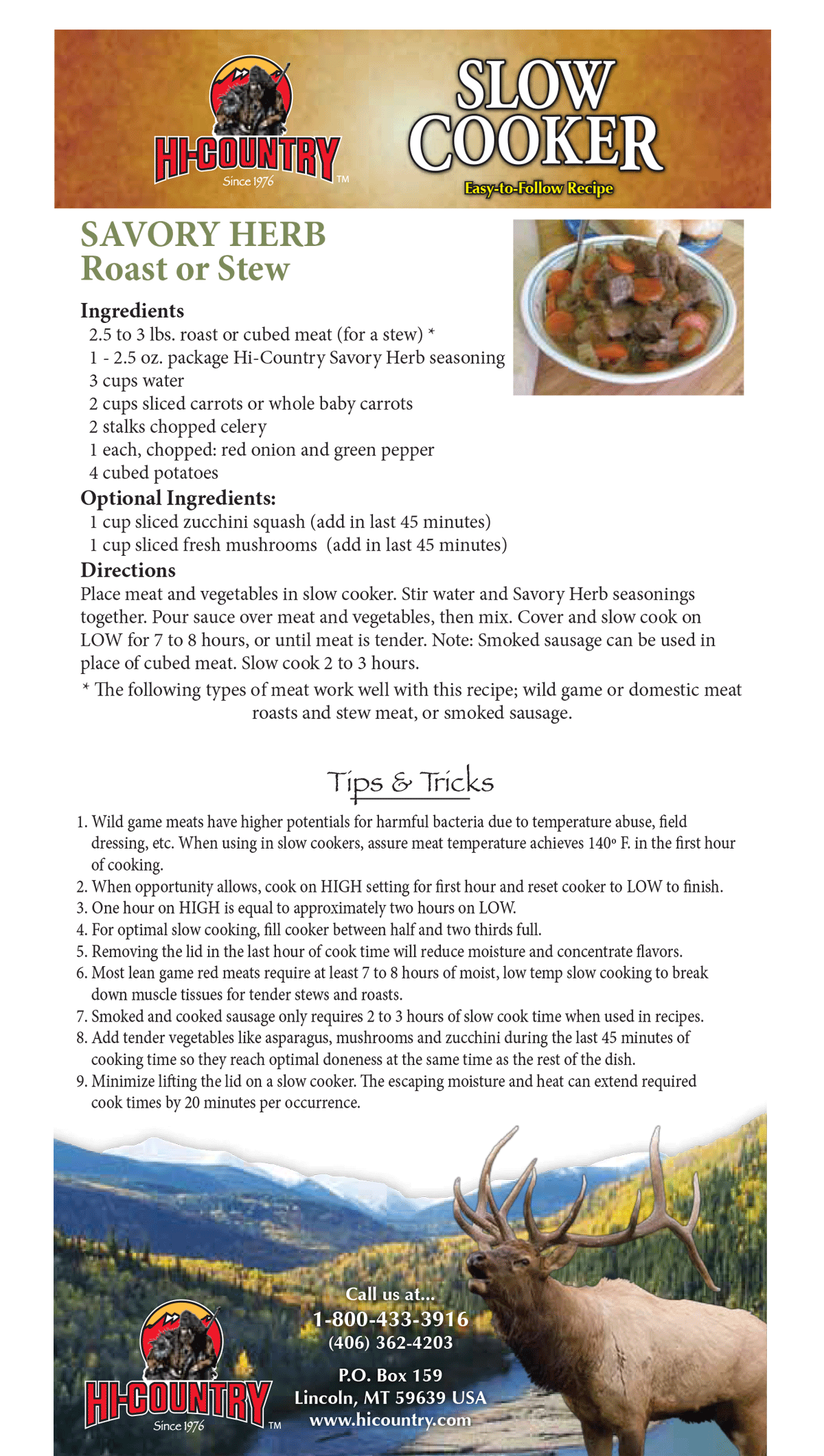 Slow Cooker Savory Herb Instructions