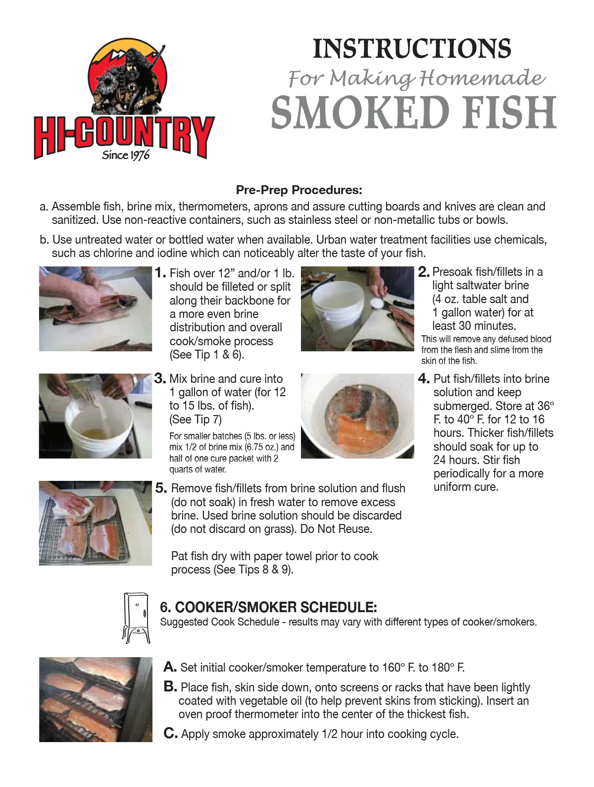 Smoked Fish Instructions