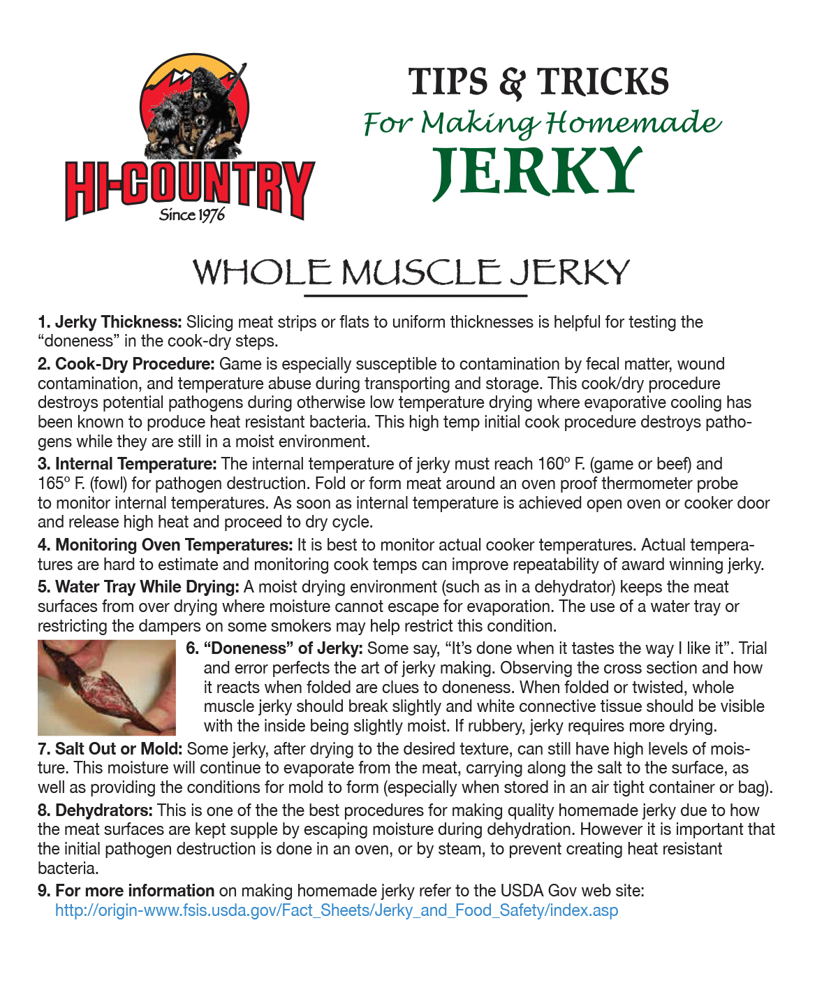 Whole Muscle Jerky Instructions