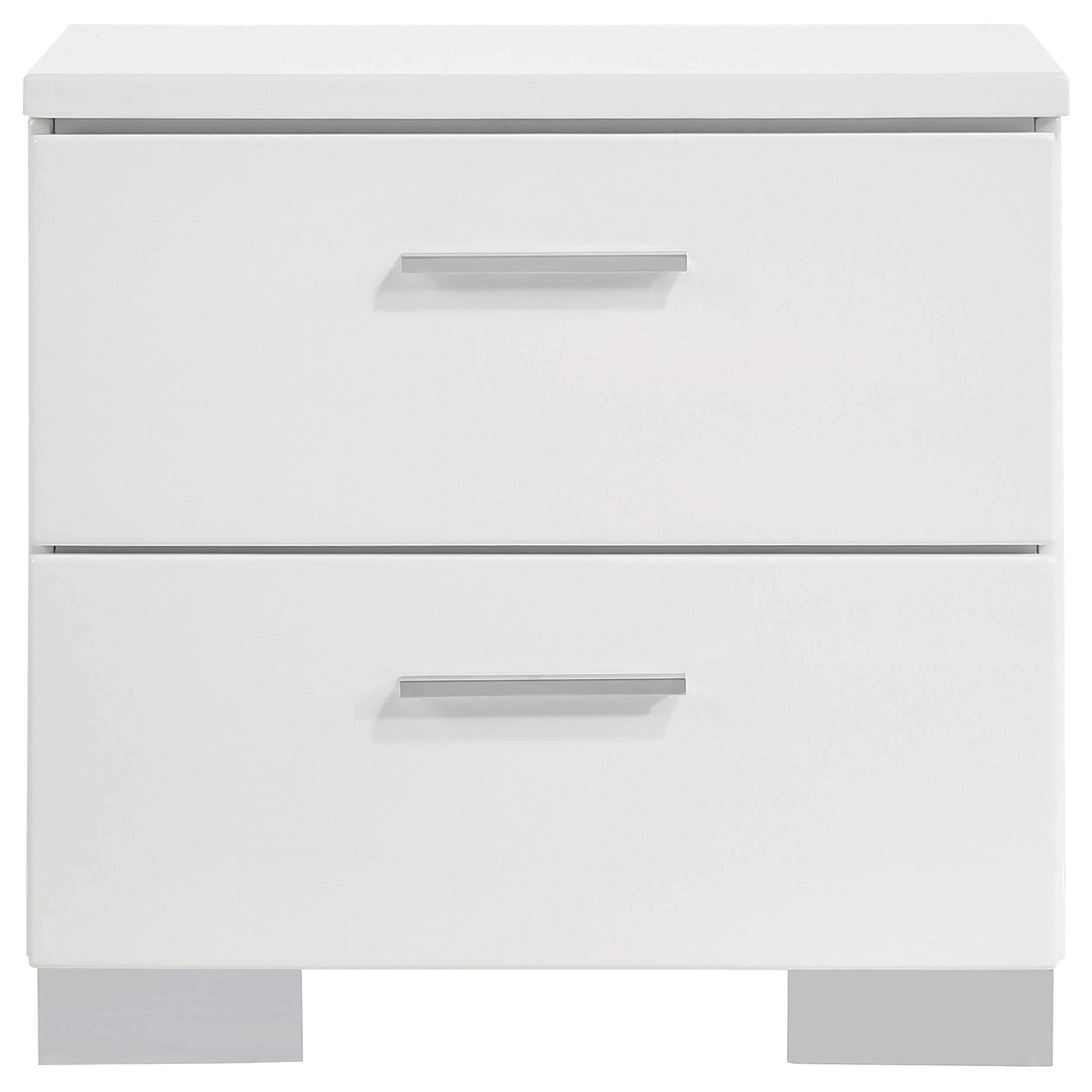 White High Gloss Felicity 4-Piece Full Bedroom Set