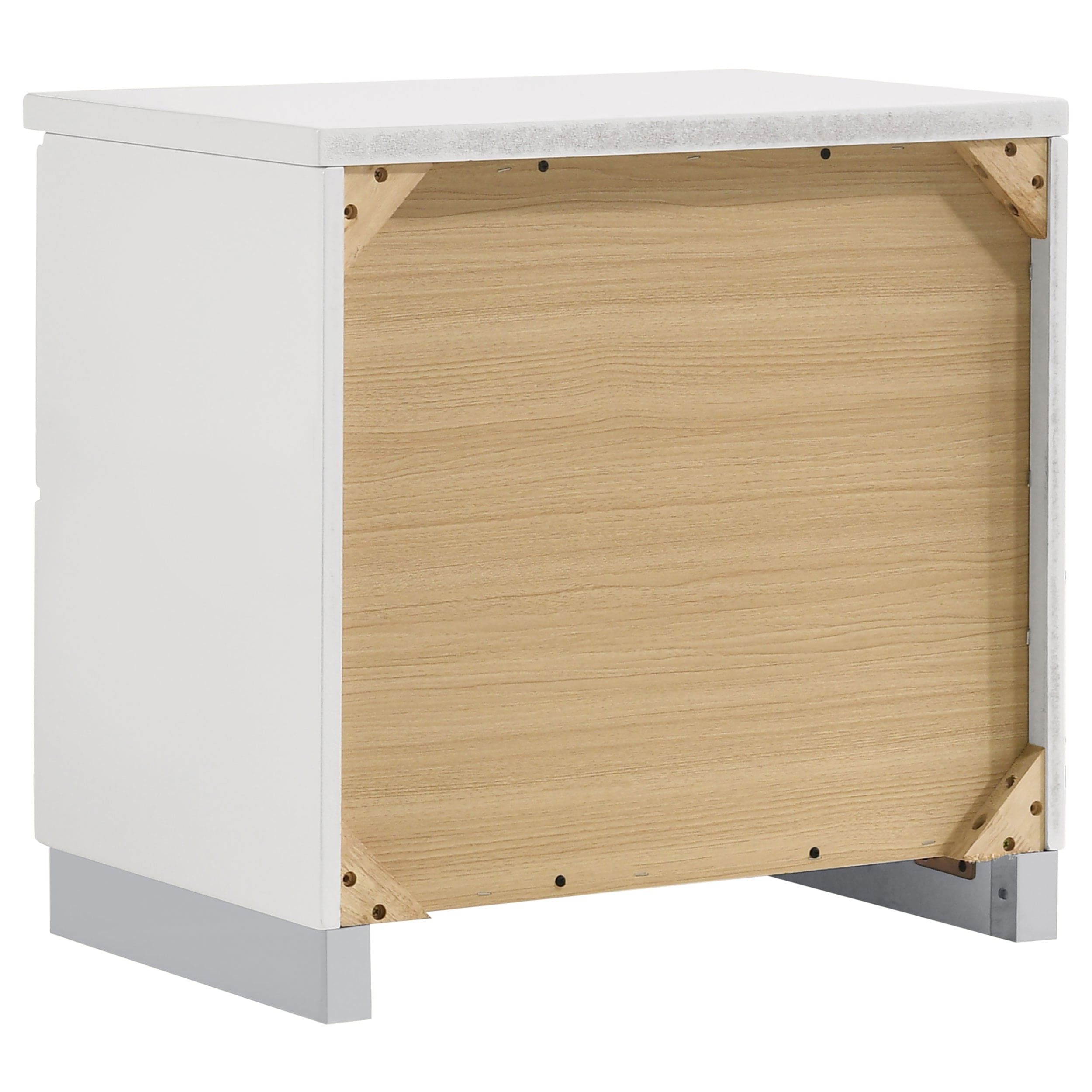 White Gloss 4-Piece California King Bedroom Set Named Felicity