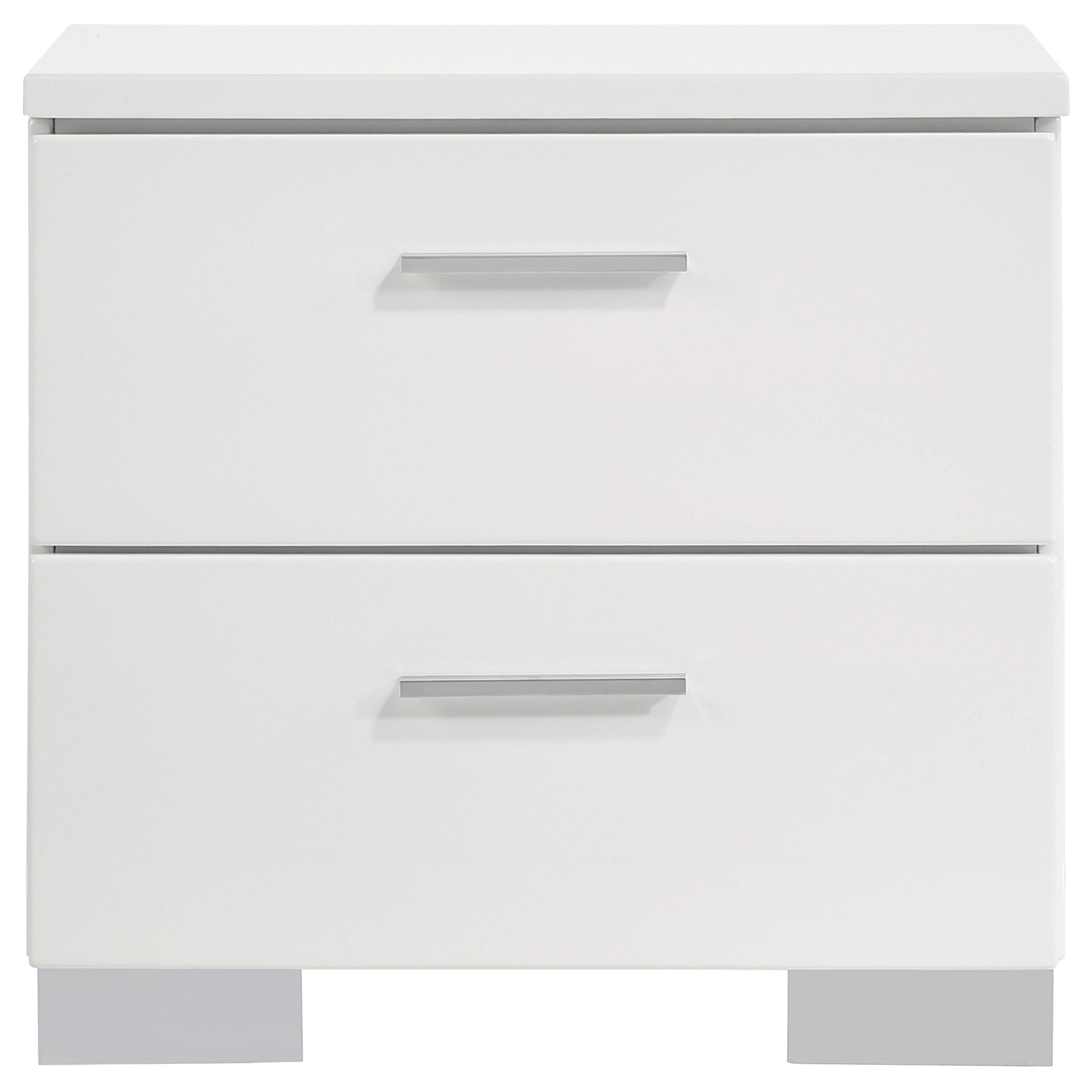 Stunning 5-piece Twin Bedroom Set in White High Gloss - Felicity Collection