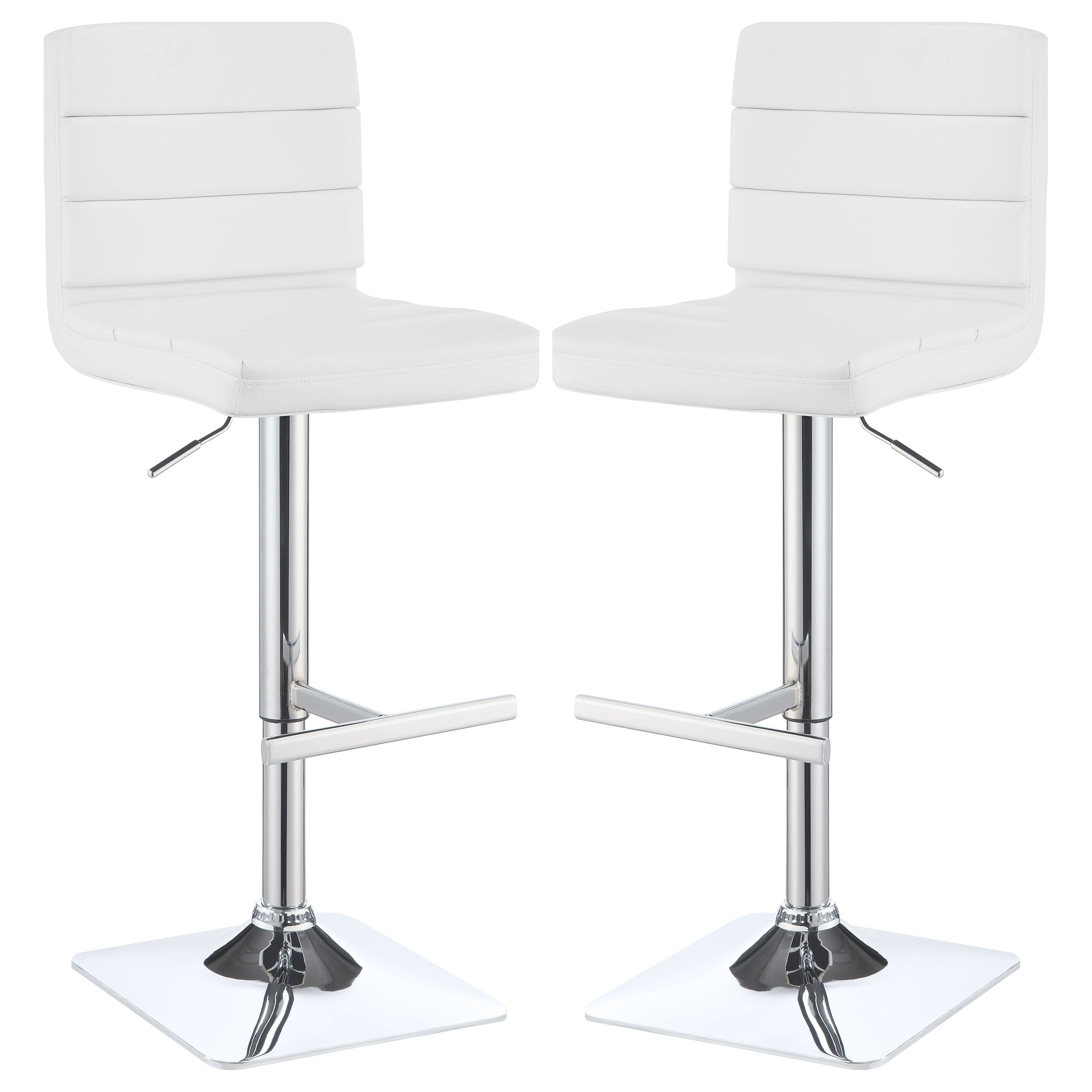 Bianca Upholstered Adjustable Bar Stool White (Set of 2)
