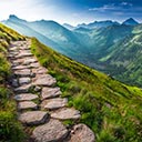 Personalisierte Leinwand Bergweg