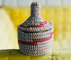 Handwoven Senegal Basket with Cover - Multi-purpose Storage for Jewelry, Keys, and More! - SARAMANI HOUSE 