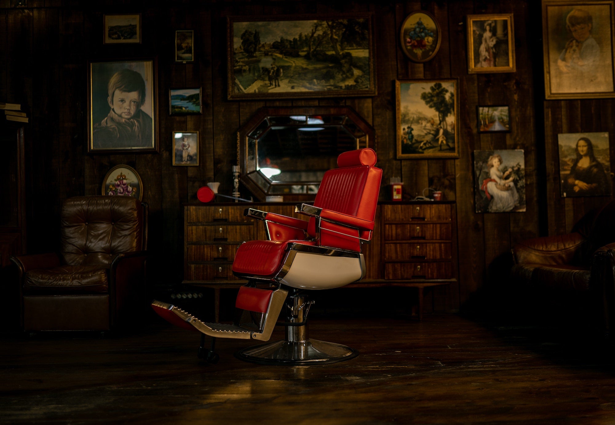 Inside a barbershop