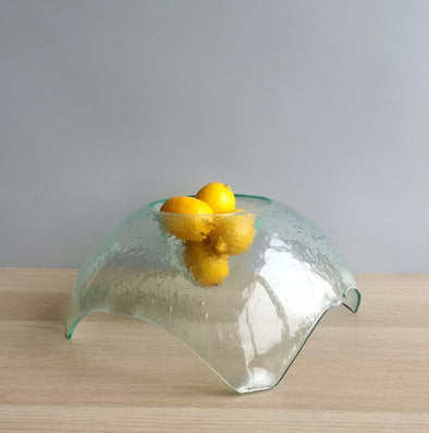 Biandeco Large Glass Salad Bowl, Decorative Fruit Bowls for