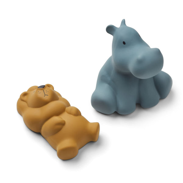 Liewood - Jouets de bain pour bébé - 5 animaux en silicone - modèle rose  Gaby