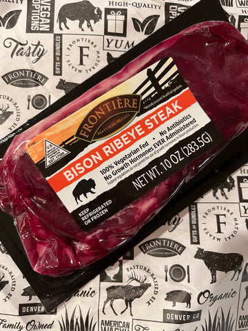 Bison ribeye steak from Frontiere Natural Meats
