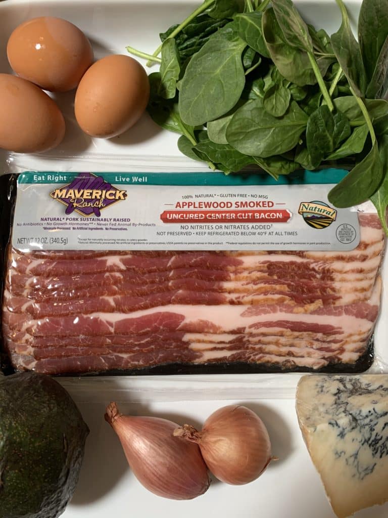 Frontiere Natural Meats bacon with salad ingredients