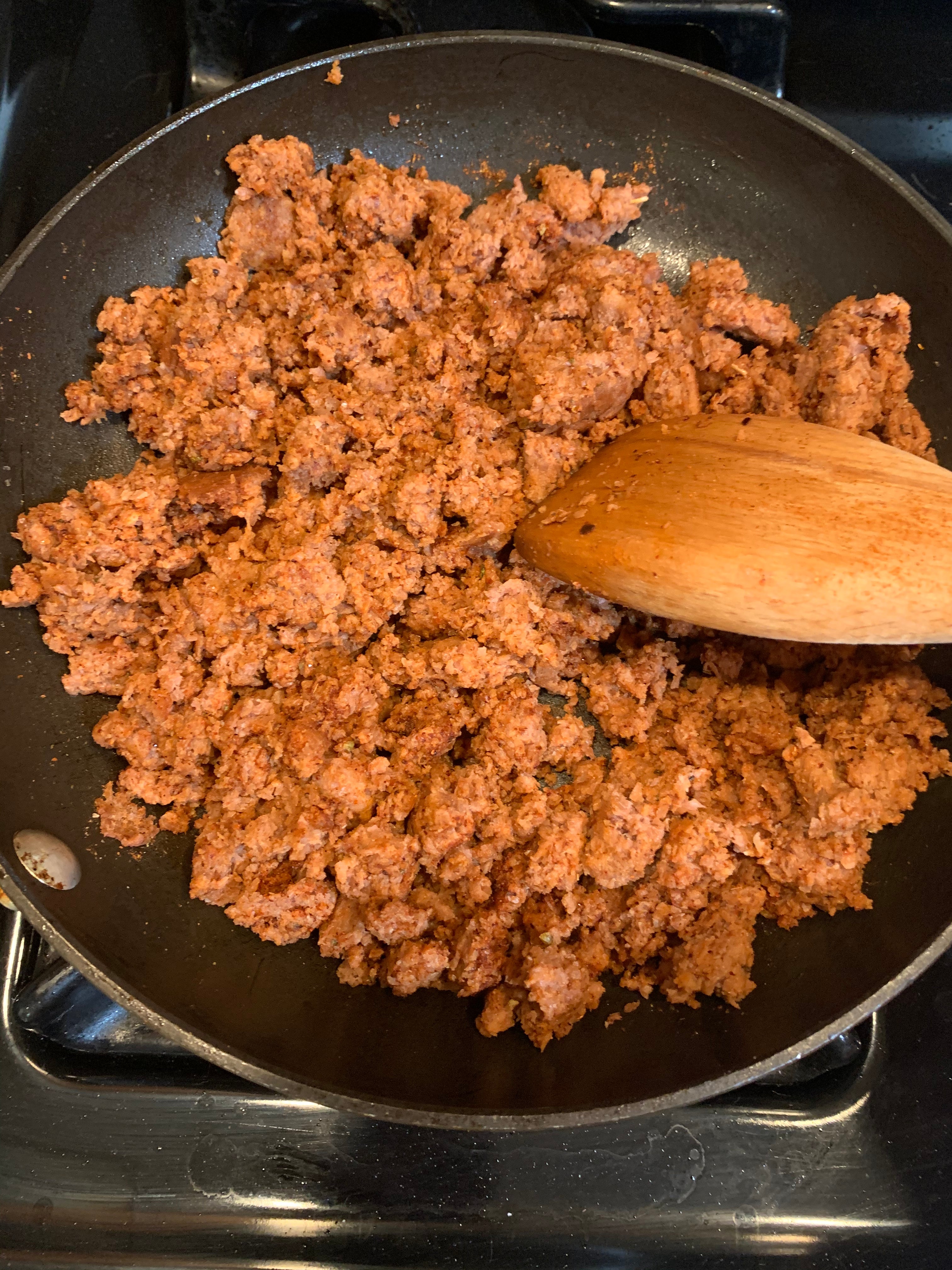 Vegan meat alternative with taco seasoning