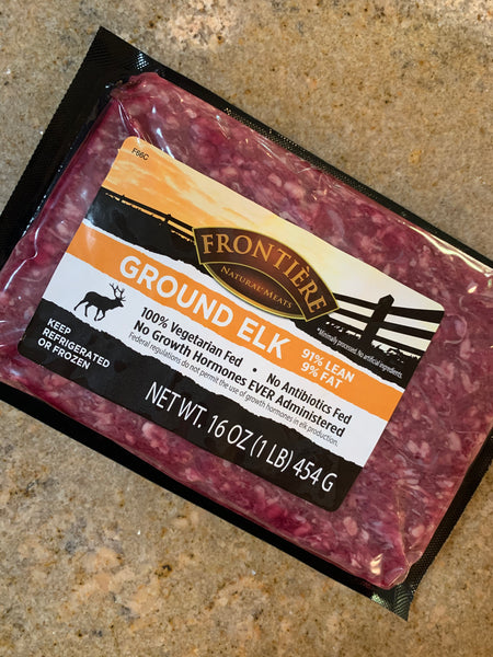 A package of ground elk meat