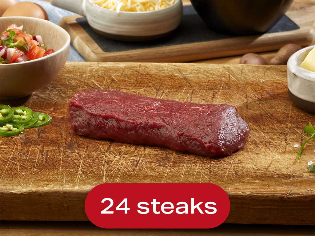 24 [8 oz] steaks (save 14%)