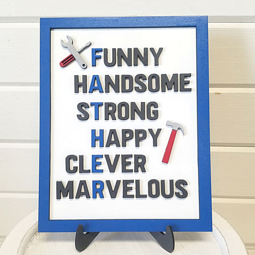 FATHER Funny Handsome Strong Happy Clever Marvelous Dad 