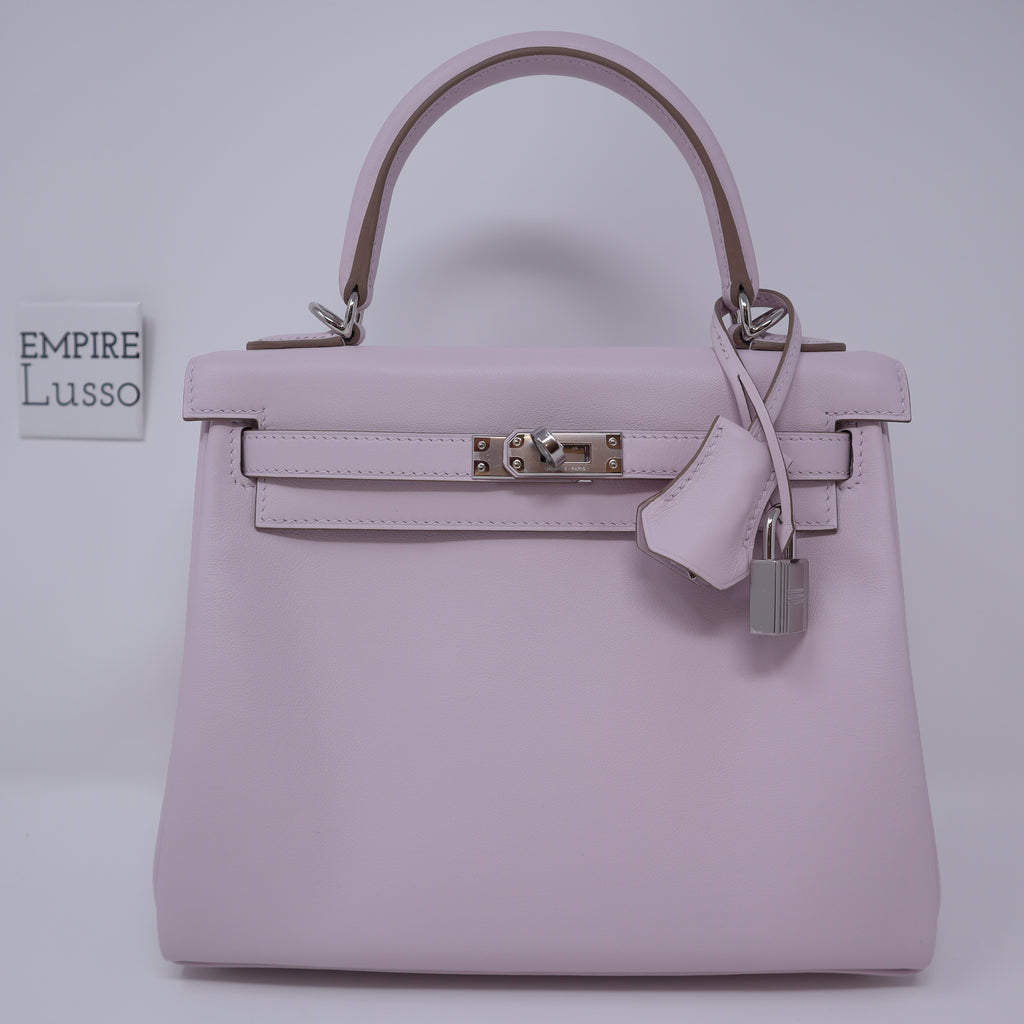 FWRD Renew Hermes Kelly 25 Togo Handbag in Gris Meyer