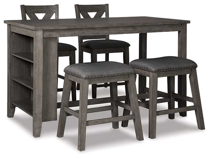 Caitbrook Counter Height Dining Set: Table and 4 Stylish Barstools