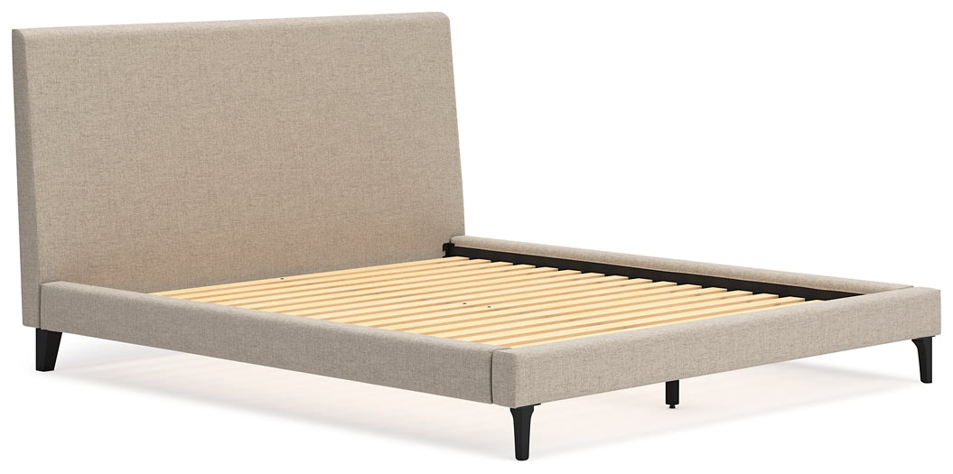 Cielden Cal King Upholstered Bed with Roll Slats