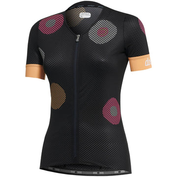 Maillot ciclismo mujer Alé corto Solid Blend Negro Rojo