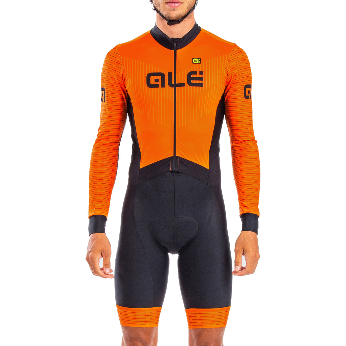 Ale Pr S Fuga Long Sleeve Skinsuit Orange All4cycling 6344