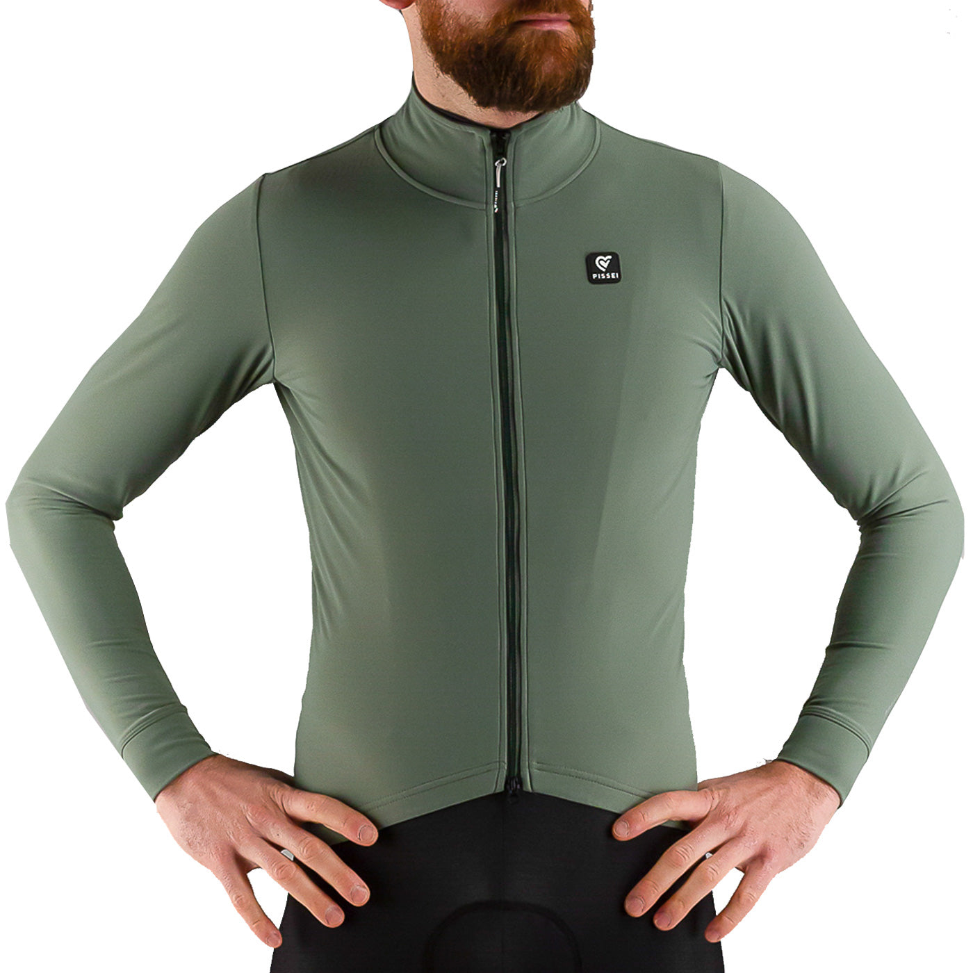 Pissei Gardena long jersey Green sleeve - All4cycling 